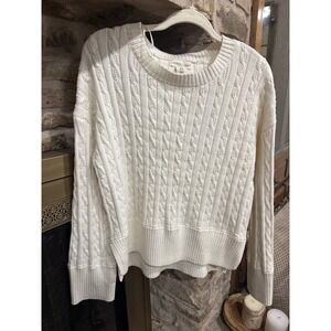 Cable Knit Cream Sweater by Happily Grey  Women's Size M
